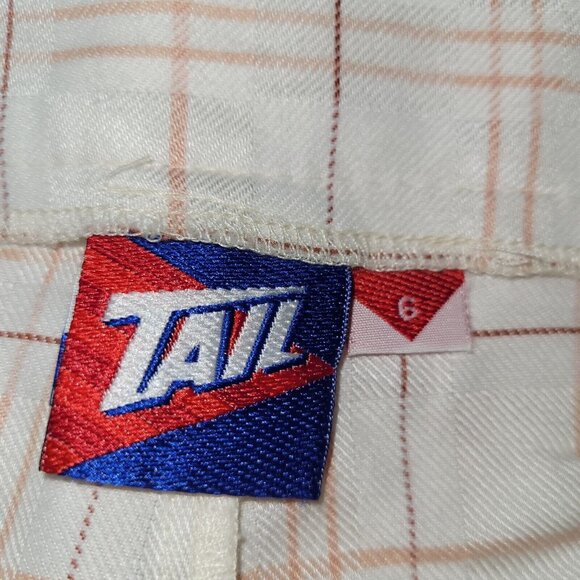 Tail Vintage Shorts Womens 6 Golf Checkered Plaid Pink Cream Twill Deadstock NWT - Picture 9 of 15